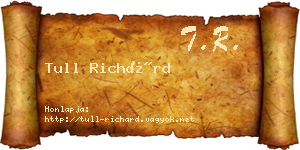 Tull Richárd névjegykártya